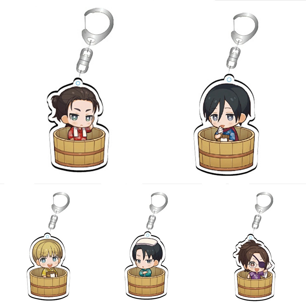 ( THÙNG TẮM GỖ ) Móc khóa in hình ATTACK ON TITAN - Đại Chiến Titan anime chibi Mica trong acrylic