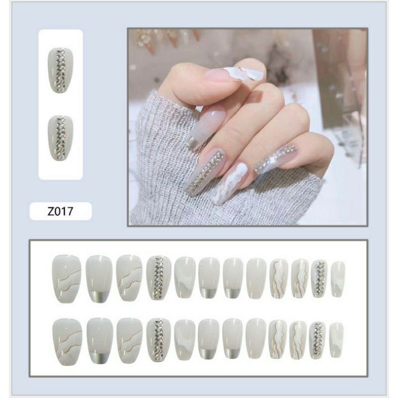 bộ 24 móng tay giả kèm keo