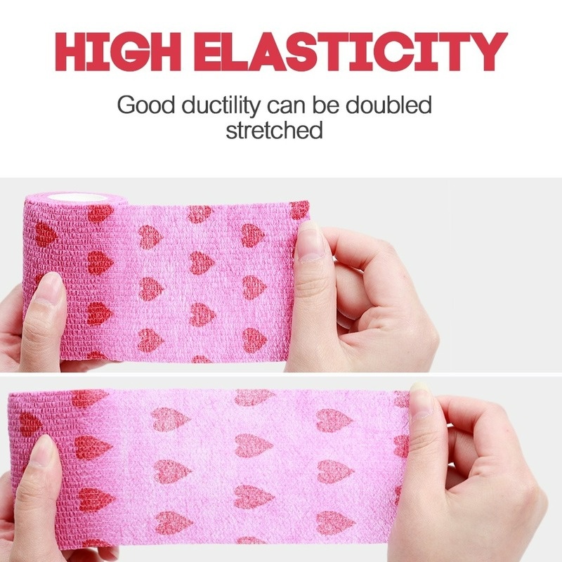 Băng Keo Dán Vết Thương Co Giãn Thoáng Khí Nhiều Kích Cỡ Hình Trái Tim Đỏ Bằng Vải Không Dệt