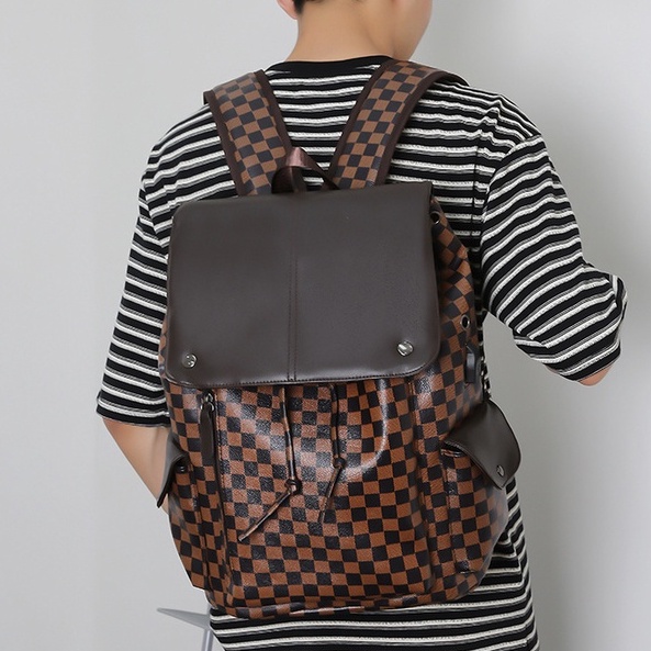 Balo da nam nữ đi học thời trang lv IRRY cặp đi học nam nữ đựng laptop cao cấp chống nước