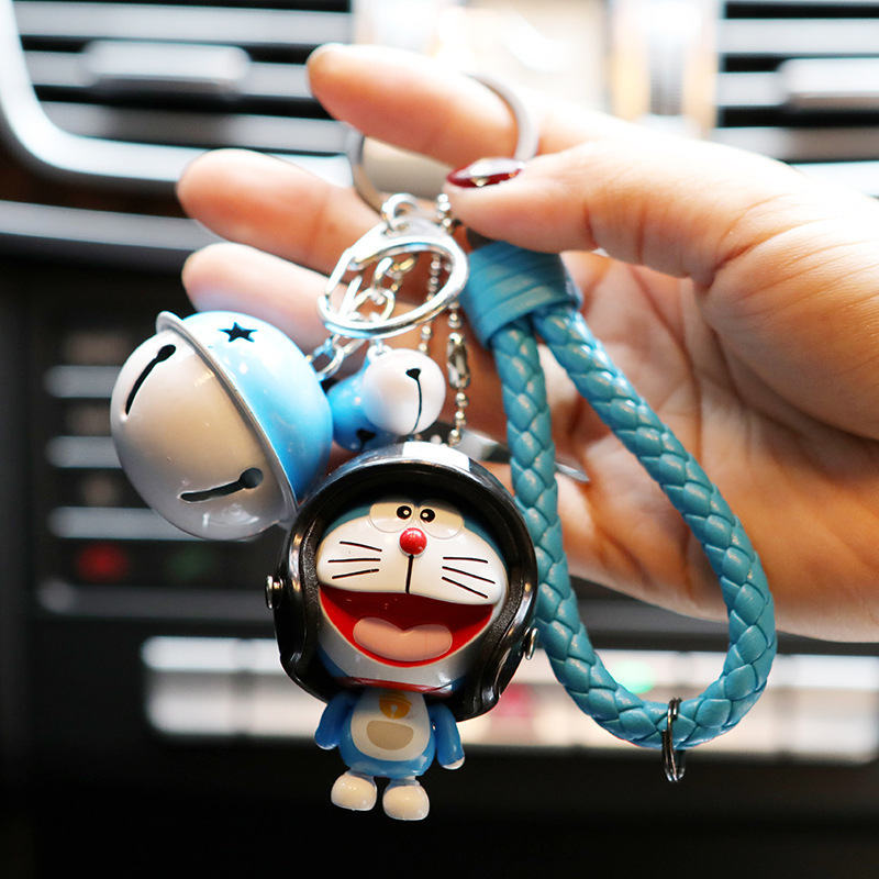 Móc Khóa Hình Doraemon Đội Nón Bảo Hiểm Dễ Thương