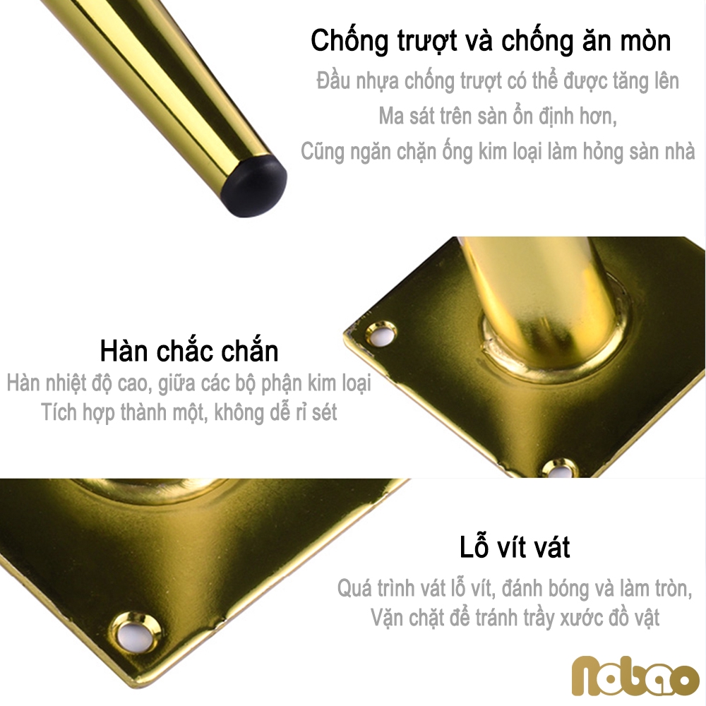 Onuobao bàn chân đồ nội thất côn với vít 10-40cm Màu đen/màu vàng 1pcs