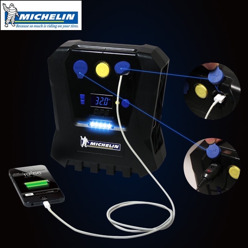 Máy bơm lốp tự ngắt Michelin 12266 cao cấp đa năng -bơm lốp tự ngắt 12v - Hàng chính hãng