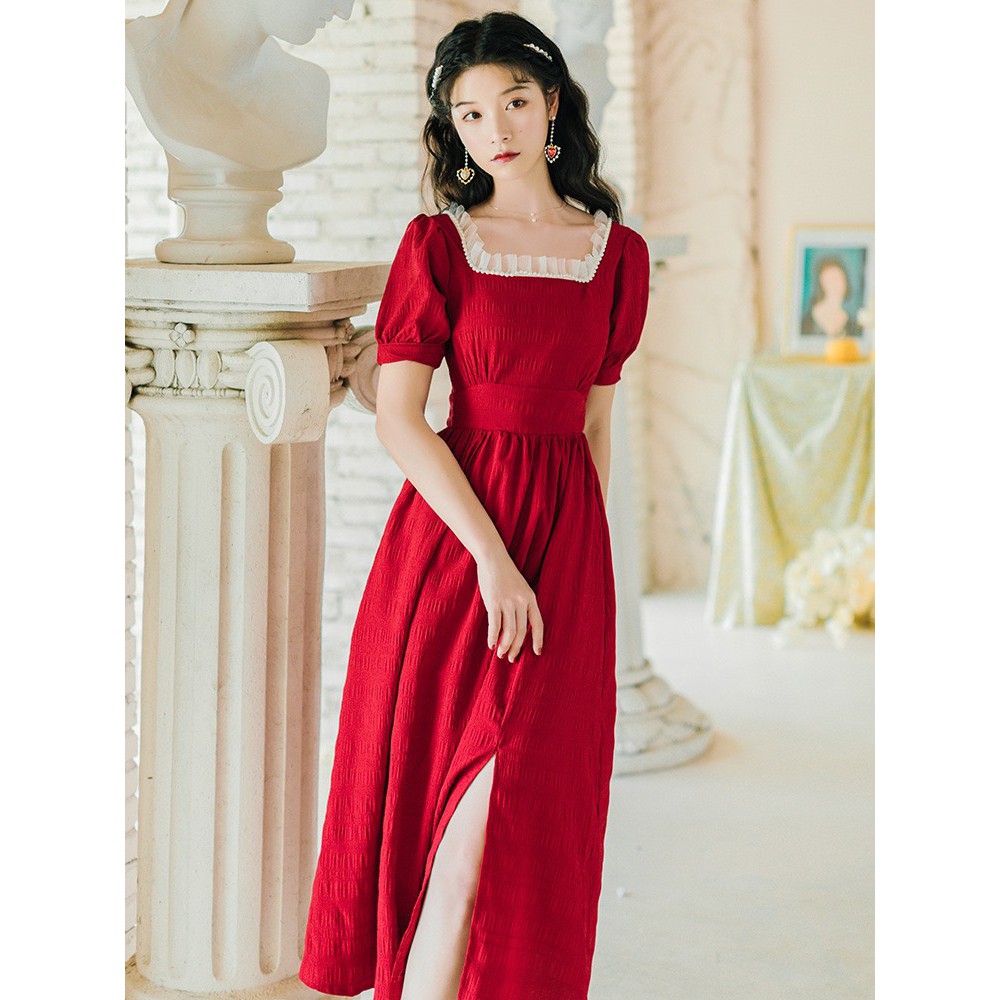 [Mã FAGREEN245 giảm 10% tối đa 30K đơn 99K] [CÓ ẢNH THẬT] Váy ulzzang tiểu thư dự tiệc xẻ tà - V20 - jannahouse | BigBuy360 - bigbuy360.vn