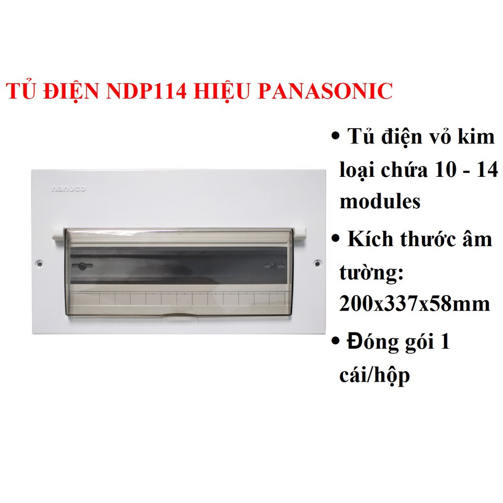 Tủ điện âm tường chứa MCB Hiệu Panasonic NDP128/ NDP126/ NDP120/ NDP114/ NDP110, mua giá rẻ tại shop nguồn led.