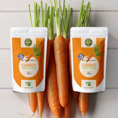 Hộp 50gr Bột Cà Rốt Organic ONELIFE  hòa tan nguyên chất, giảm cân, không đường