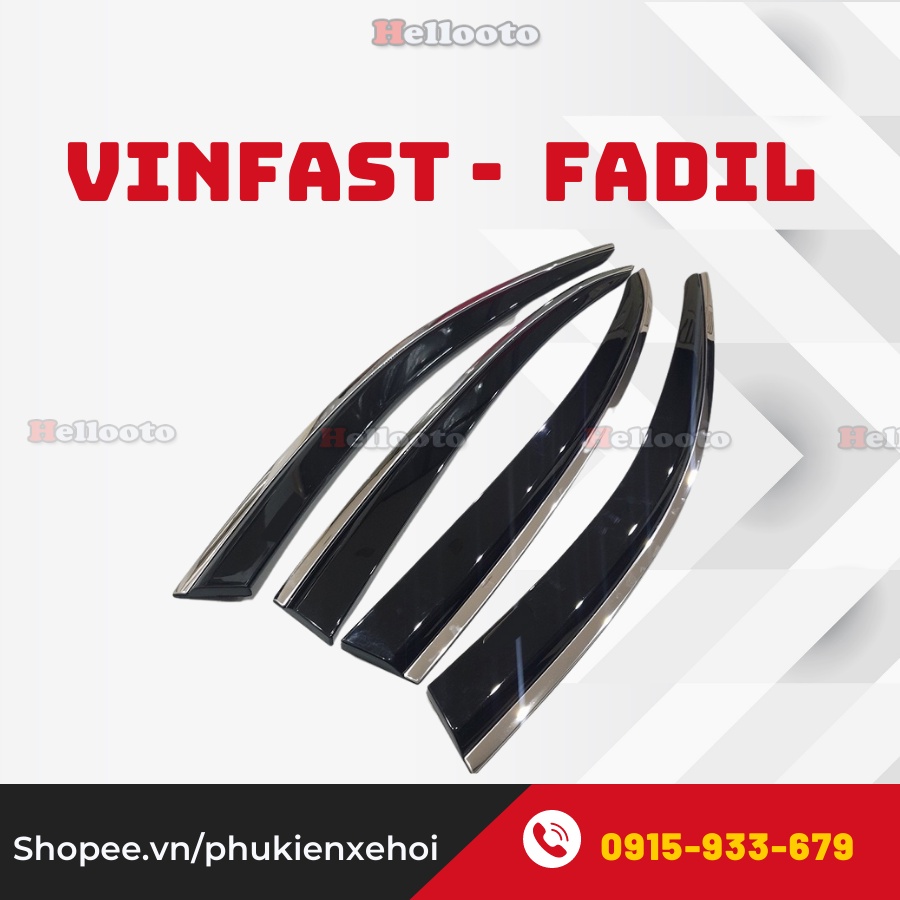 Vè Che Mưa Viền Inox Xe Vinfast Fadil 2018 đến 2021 Bộ 4 vè