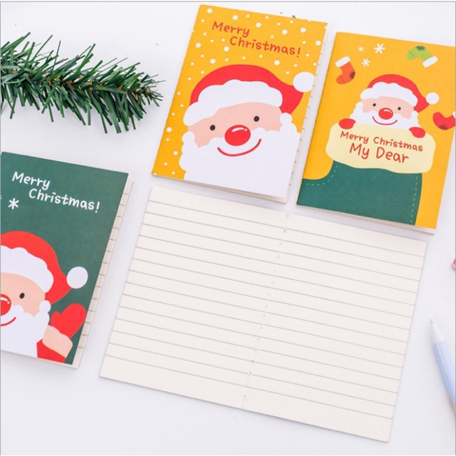 Sổ tay mini 20 trang 9*12cm dùng làm quà tặng Noen