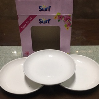 Bộ 3 dĩa sứ trắng sâu lòng 9in. Hàng KM Surf