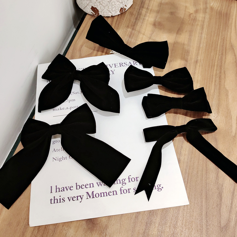 Kẹp tóc nơ vải nhung nữ tính thời trang