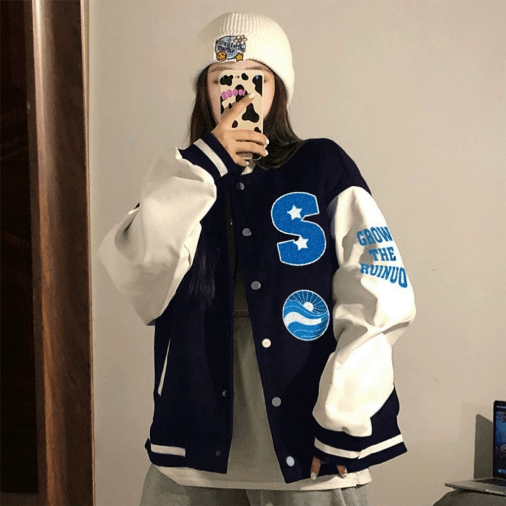 Áo Khoác Nữ Bomber LS Phong Cách Bóng Chày Chất Nỉ Thoáng Mát Form Rộng Che Nắng Thoải Mái Vận Động NEW UNISEX