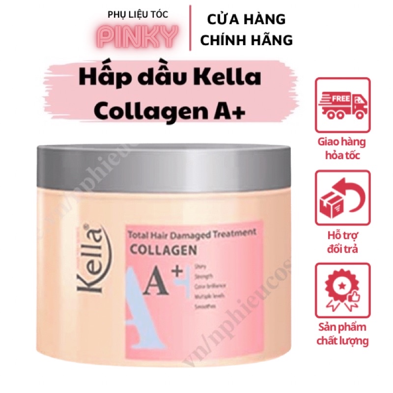 Hấp dầu Kella Collagen A+ 300ML phục hồi tóc khô xơ rối hư tổn PLTPINKY