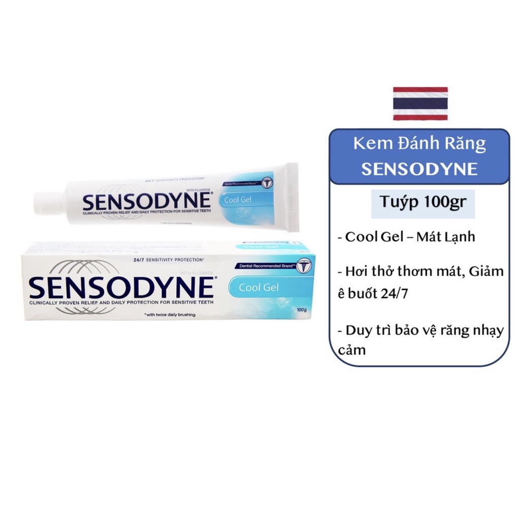 Kem Đánh Răng Sensodyne Whitening Thái Lan Trắng Răng Tự Nhiên Giúp Giảm Ê Buốt 100g