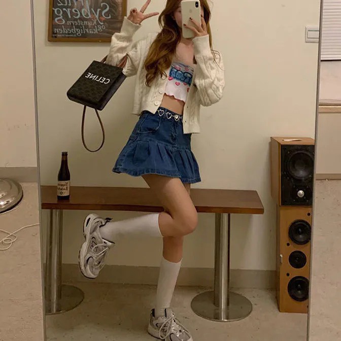 Chân Váy Jean Chữ A Dáng Xòe Đuôi Cá Năng Động Cá Tính - CV3
