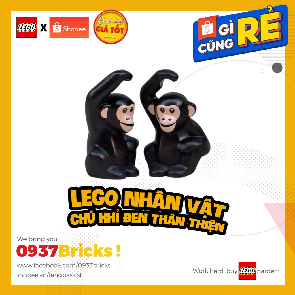 [GIAO NHANH] LEGO NHÂN VẬT CON VẬT CHÚ KHỈ ĐEN SƯU TẦM 0937BRICKS