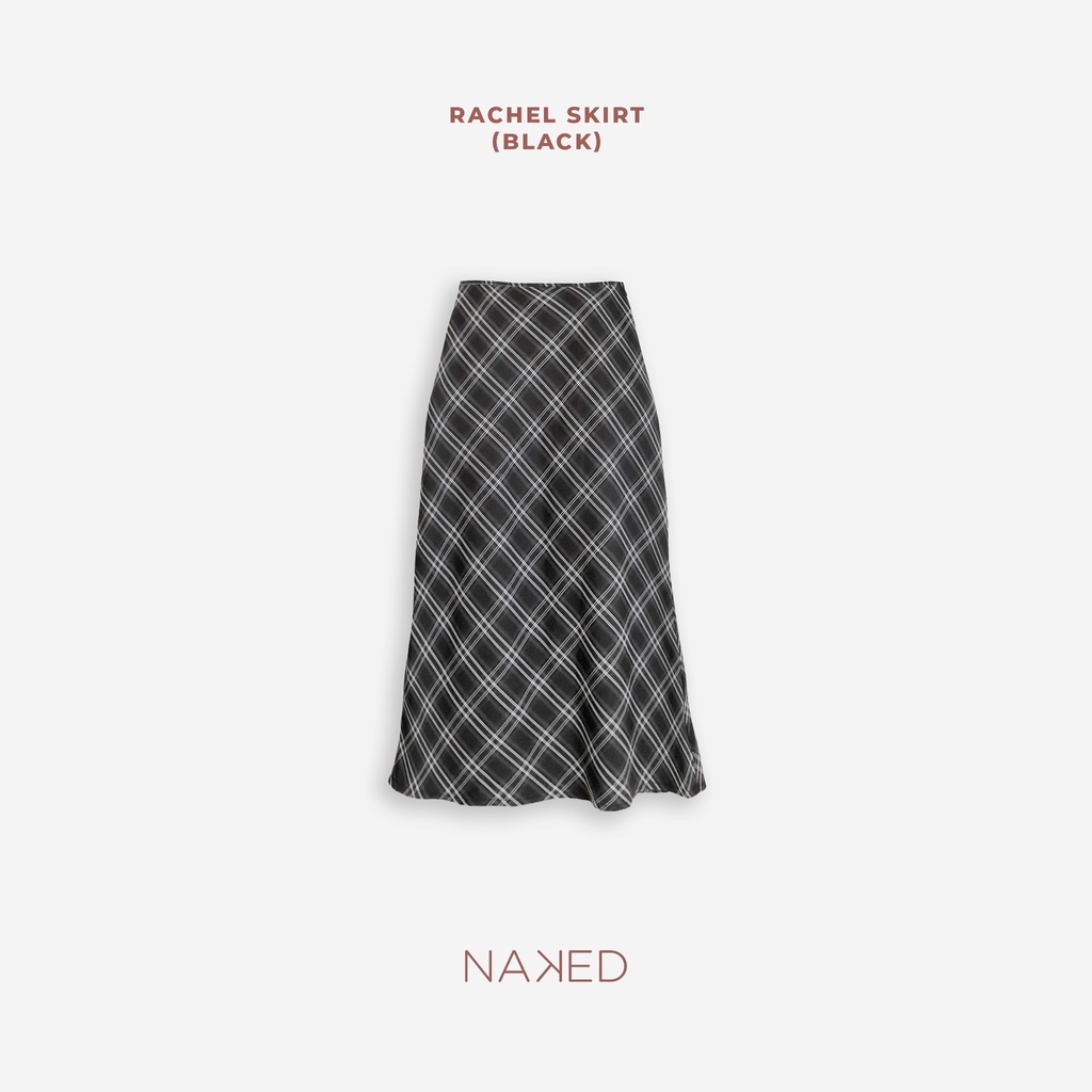 Chân váy dài khóa sau kẻ Naked by V - Rachel Skirt