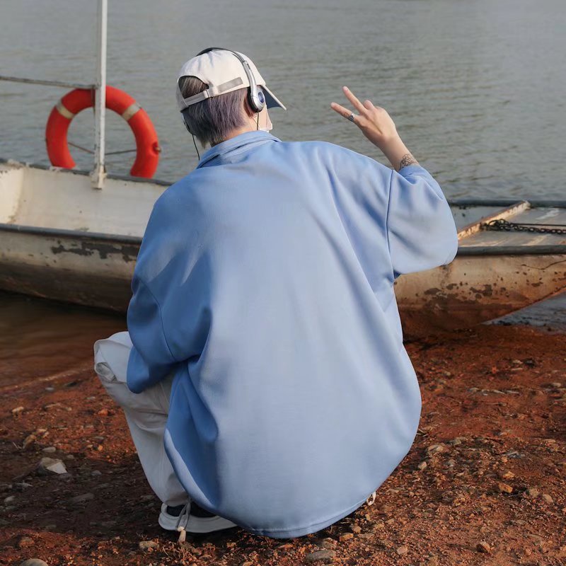 Áo Thun Polo Tay Ngắn Có Túi Dáng Rộng Thời Trang Mùa Hè Cho Nam Giới Size M-2XL