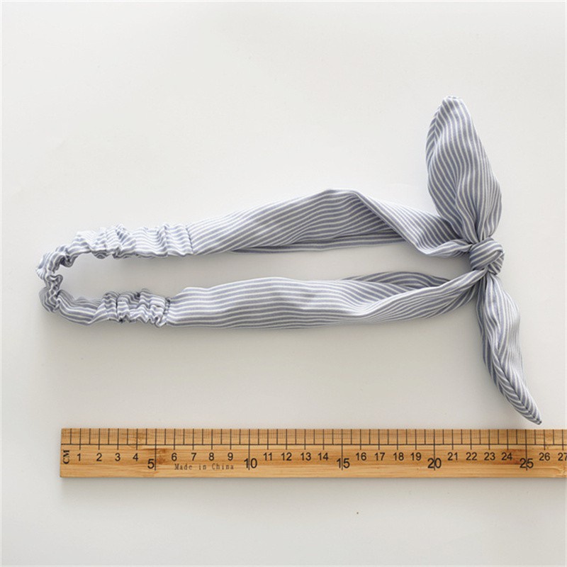 Mới Băng Đô Tai Thỏ Họa Tiết Kẻ Sọc Co Giãn Thời Trang