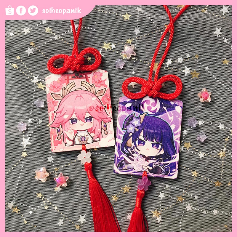 Móc khóa gỗ Omamori Genshin Impact