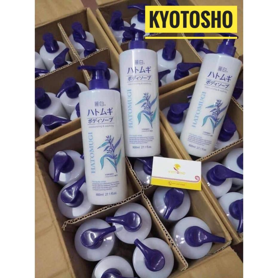 [ free ship ] Sữa Tắm Hạt Ý Dĩ HATOMUGI Trắng Da Nội Địa Nhật 800ml