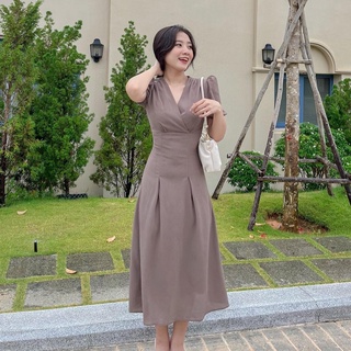 Đầm LUIA - Đầm dài chỗ V xếp li eo
