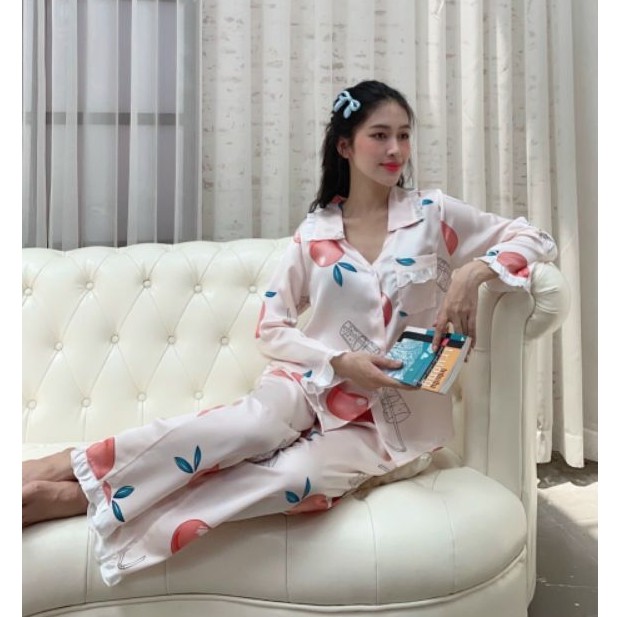 Đồ Bộ Pijama - Bộ Mặc Nhà Lụa Satin Cao Cấp Quần Dài Tay Dài Hàng Có Size🎀Giảm 10K Đơn 200K | BigBuy360 - bigbuy360.vn