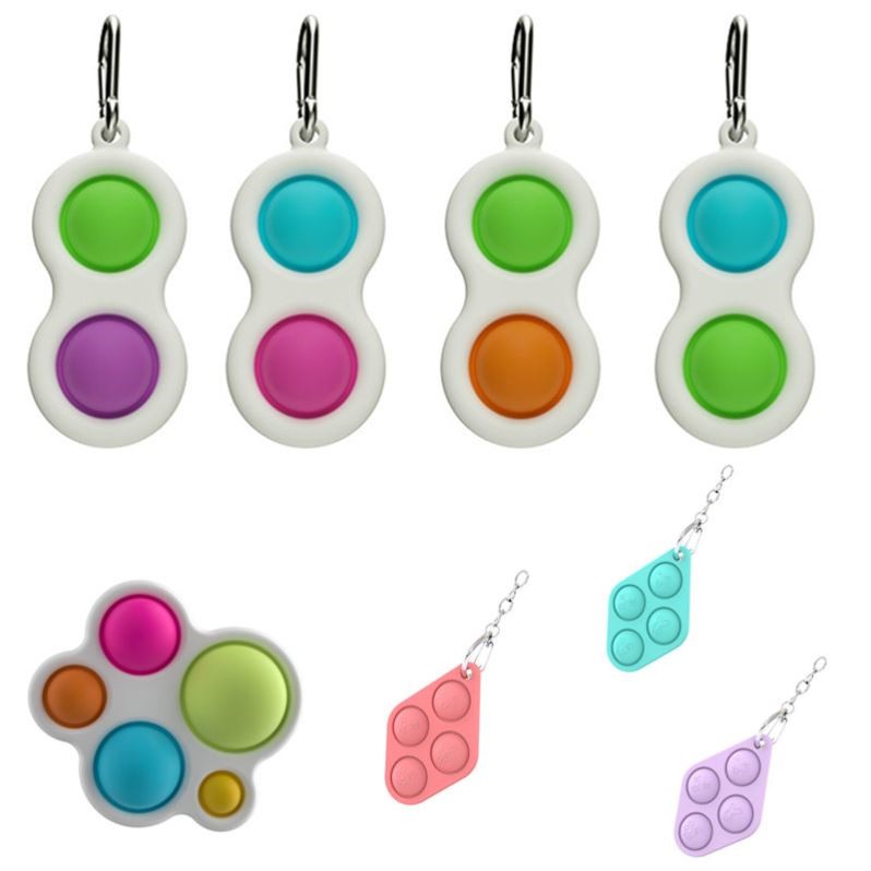 ngón tay bong bóng âm nhạc mini gặm nhấm đi tiên phong keychain giải nén đồ chơi đẩy pop nó fidget ma sói giết