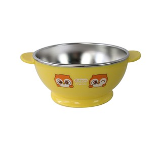 Bát ăn súp Inox chống đổ cho bé Edison hình Cú mèo