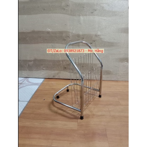Kệ để Sách – Kệ Để báo INOX Cao Cấp 1  tầng- KT: D31 × R30 × C46 cm - Mã: KB01 -