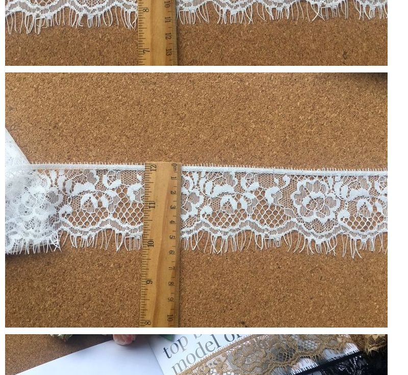 Vải ren 2 bên khâu may quần áo khăn quàng cổ có 3 màu rộng 5.5-11cm