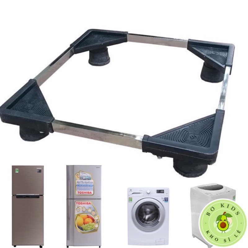 Kệ Máy Giặt - Chân Kê Tủ Lạnh Máy Giặt Đa Năng Chống Rung, Điều Chỉnh Được Kích Thước Cho Máy Giặt Cửa Ngang, Cửa Trên