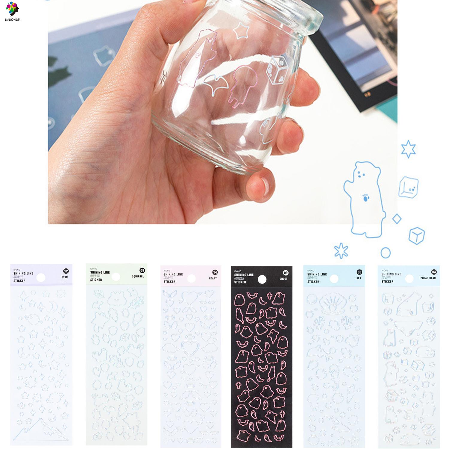 MIOSHOP Transparent Decals Polar Bear DIY Photo Sticker Cute Hand Account Flash Radium Nail Art Decoration Material Paste