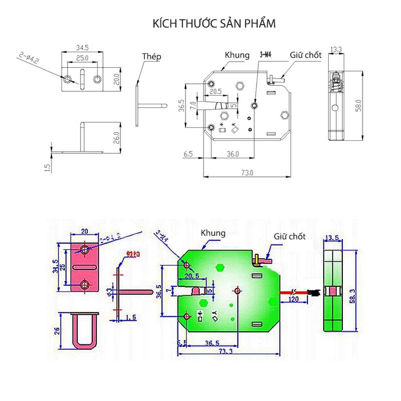 Khóa điện từ thông minh cho tủ, hòm, hộp, ngăn kéo bàn tủ, các máy bán hàng tự động K01