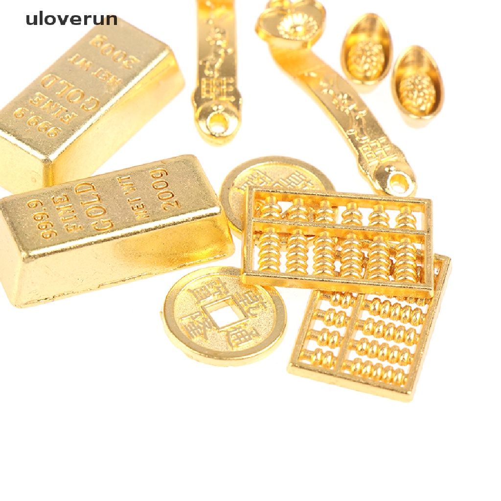 Mô Hình Viên Gạch Mini Bằng Đồng Màu Vàng Tỷ Lệ 1: 12 Dùng Trang Trí Nhà Búp Bê