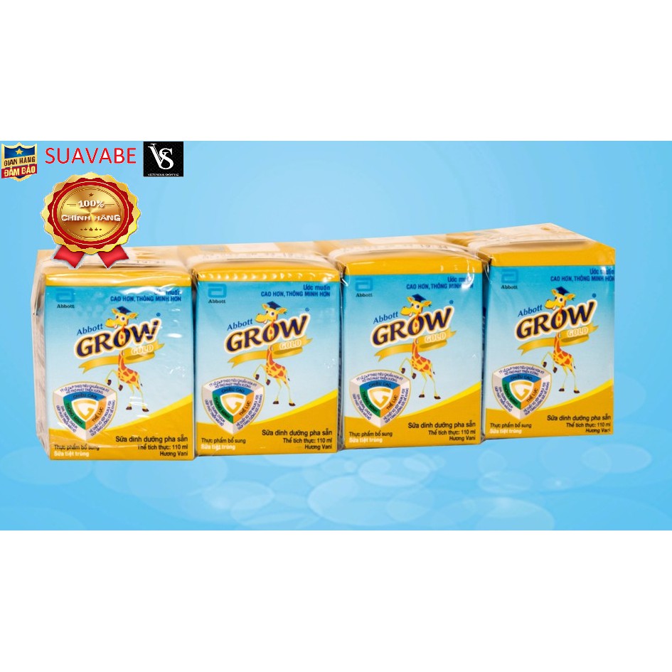 Thùng 48 Hộp Sữa Pha Sẵn Abbott Grow Gold Hương Vani - 48 hộp x 110ml