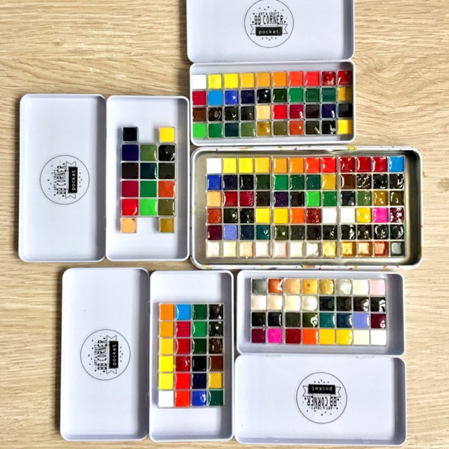 Pocket màu nước dạng học sinh - sinh viên Vangogh các set 16/24/32/40/72 màu 0.5-1ml