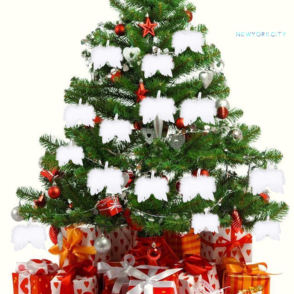 Ny-đồ Trang Trí Cây Thông Giáng Sinh Lông Vũ Màu Trắng Siêu Mềm Bắt Mắt Sành Điệu