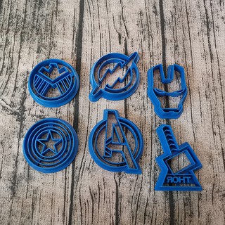 HCM - Bộ 6 khuôn cutter hình Logo siêu anh hùng CA22 làm bánh Cookies, cắt fondant