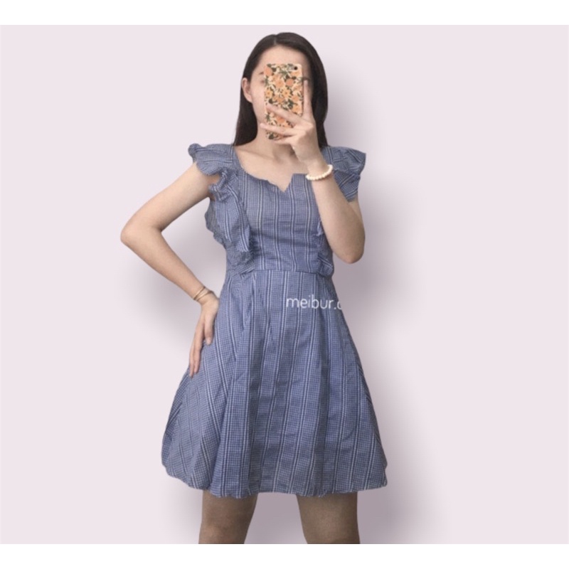 Váy xuông chữ A tay bèo nơ lưng ulzzang