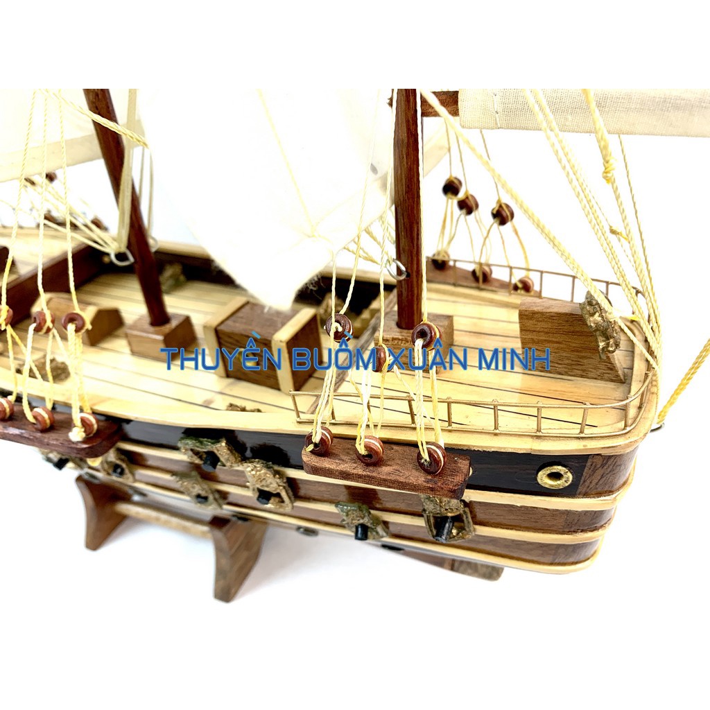 Mô Hình Thuyền Buồm Gỗ Phong Thuỷ Napoleon - Tàu Chiến Cổ Pháp - Loại Tiêu Chuẩn - Gỗ tự nhiên - Dài 52cm