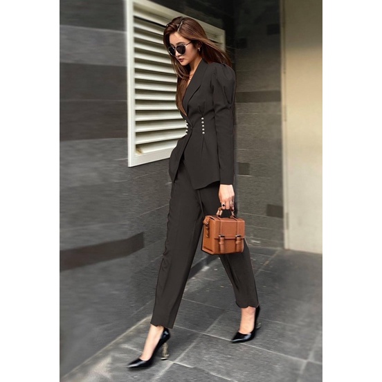 Set vest nữ cài eo