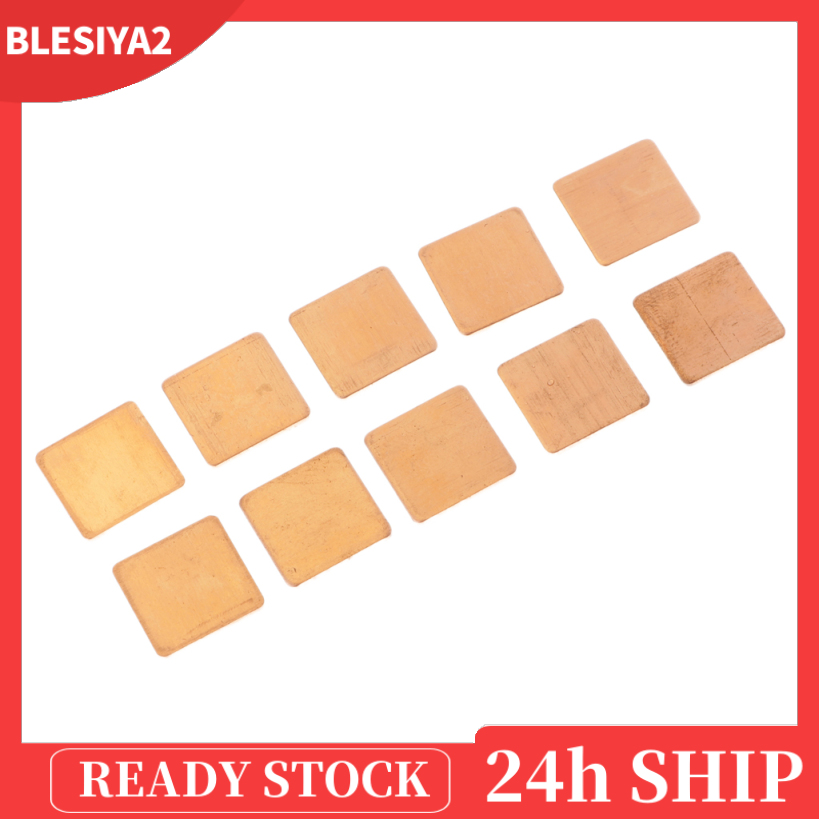(Hàng Mới Về) Bộ 10 Tấm Đồng Tản Nhiệt Cpu 0.59x0.59x0.04inch | BigBuy360 - bigbuy360.vn