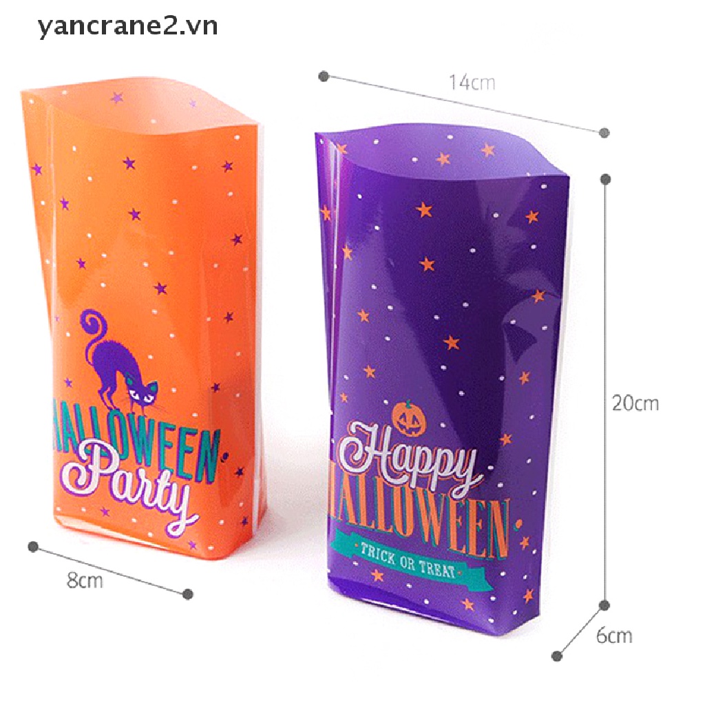 Bộ 10 Túi Đựng Kẹo Hình Dơi / Bí Ngô / Ma Quỷ Trang Trí Tiệc Halloween {yancrane2.vn}