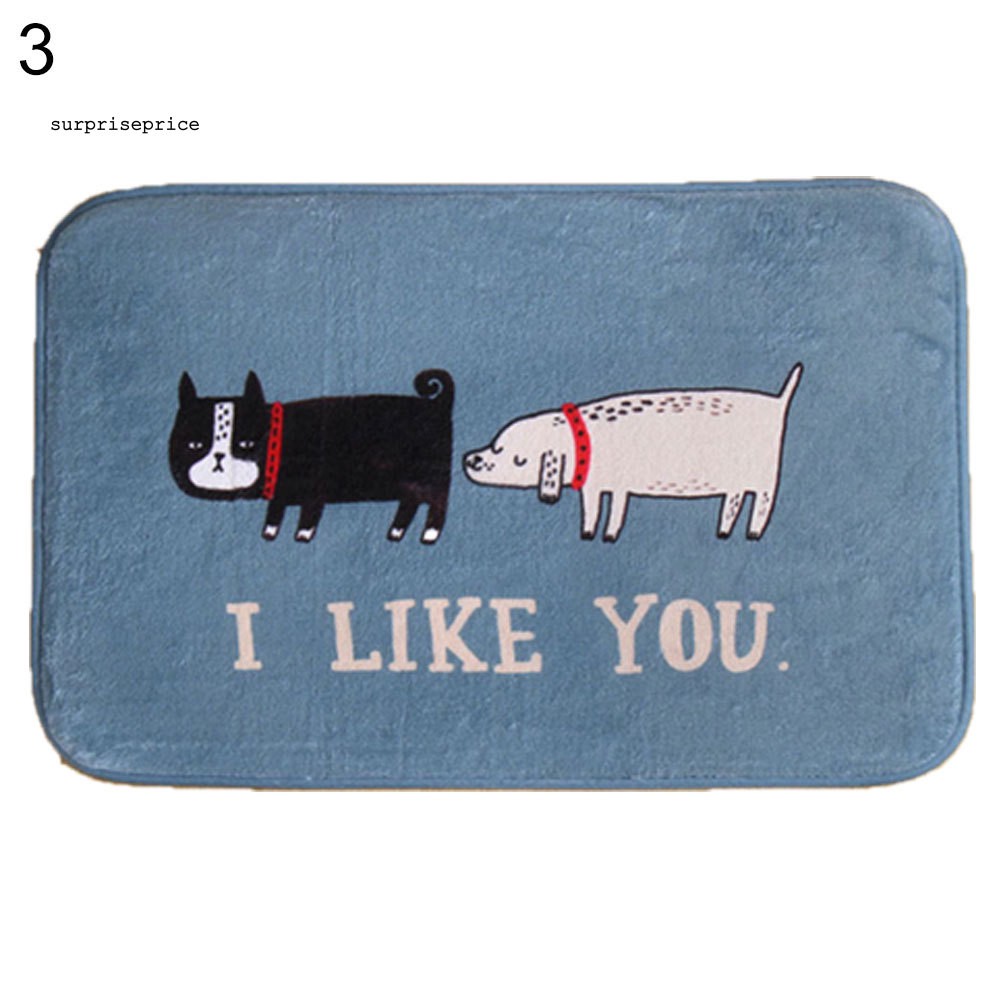 Thảm lót sàn chùi chân chống trượt in họa tiết động vật hoạt hình đáng yêu