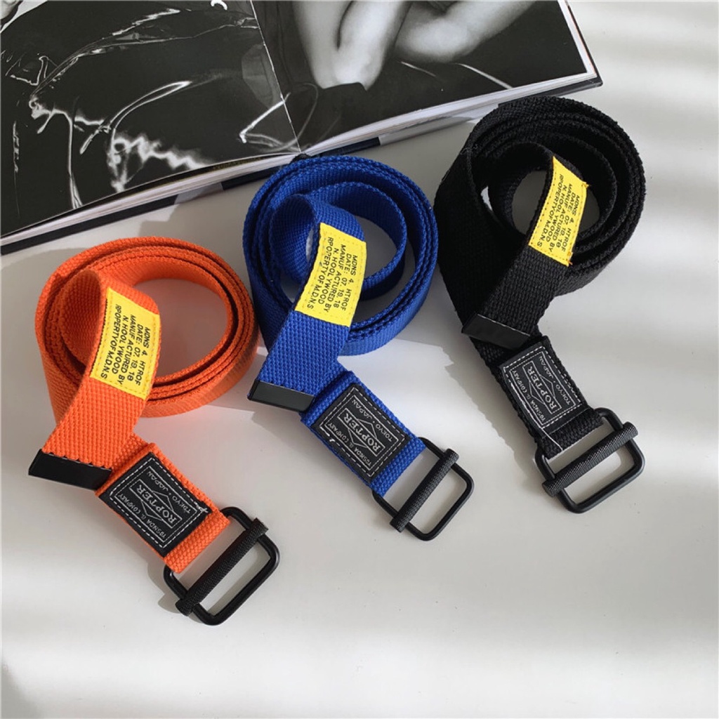 Thắt Lưng Nam Nữ BR Bằng Vải SAZ Màu Đen Xanh Đỏ Đẹp - Dây Lưng Nam Nữ Unisex Mặt Kim Loại Dây Vải Hàn Quốc - BR