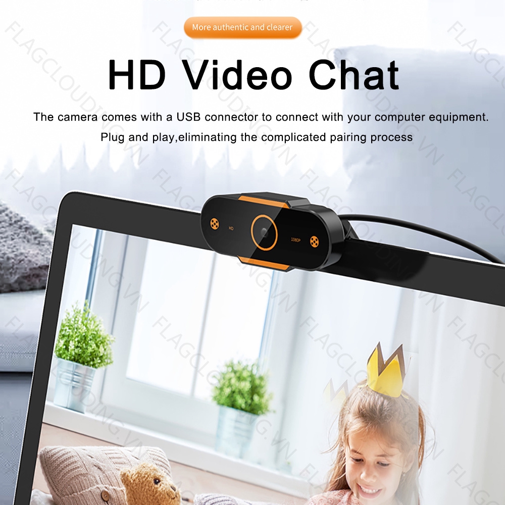 Webcam USB 2.0 5MP HD Độ Phân Giải Cao Tự Lấy Nét 1080P/720P/480P Có Mic Cho Máy Tính Bàn/Máy Tính Laptop | BigBuy360 - bigbuy360.vn