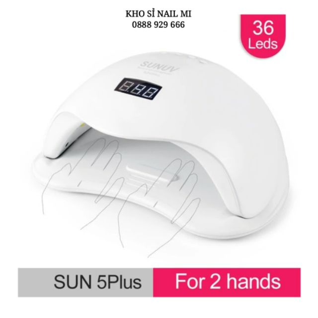 Máy hơ gel Sun 5 Plus 48W 36 bóng đèn - Hàng chính hãng công ty Sun UV/LED - bảo hành 1 năm