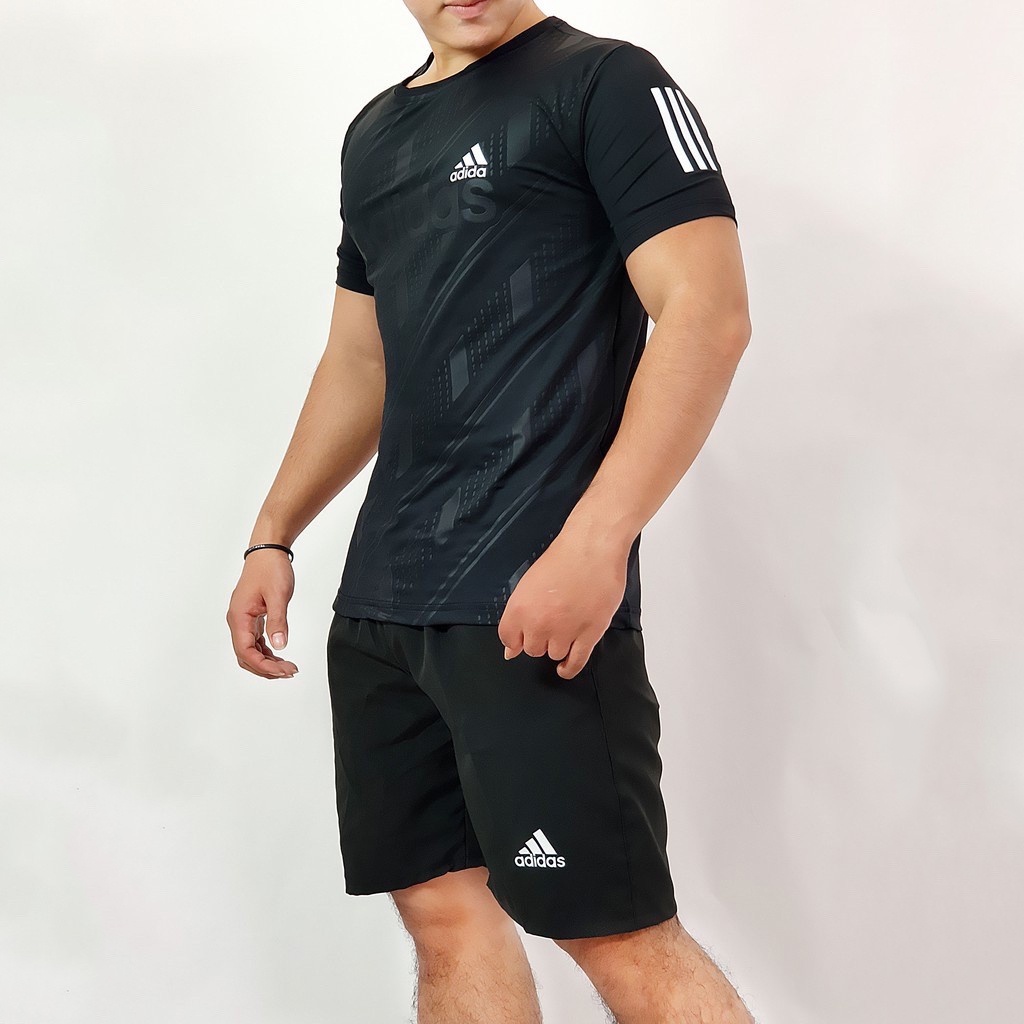 Bộ quần áo thể thao Nam Adidas Cộc tay chất liệu thun lạnh mềm mịn,co giãn 4 chiều, thấm hút mồ hôi