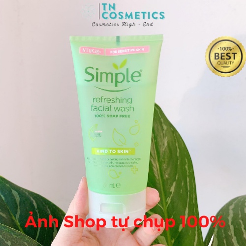 Sữa Rửa Mặt Simple Gel Kind To Skin Refreshing Facial Wash, Gel Rửa Mặt Simple, SRM Simple 150ml SRM01 | BigBuy360 - bigbuy360.vn
