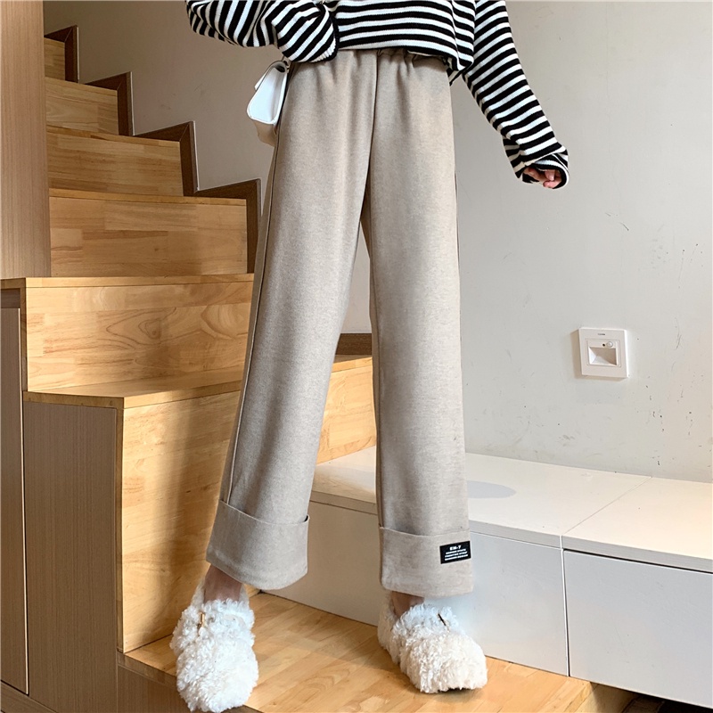 SUXI Quần dài nữ ống rộng thời trang phong cách hàn quốc mới mẻ